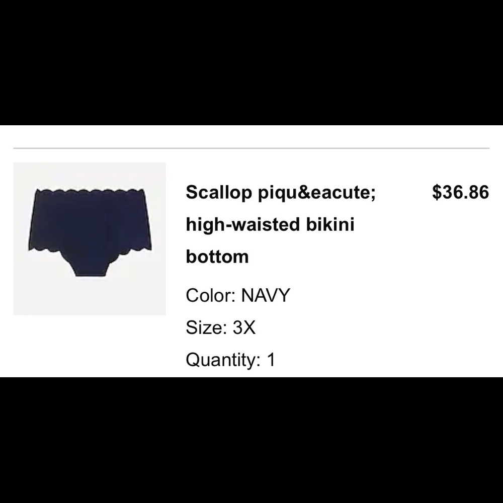 NWT J. Crew scalloped bikini bottom